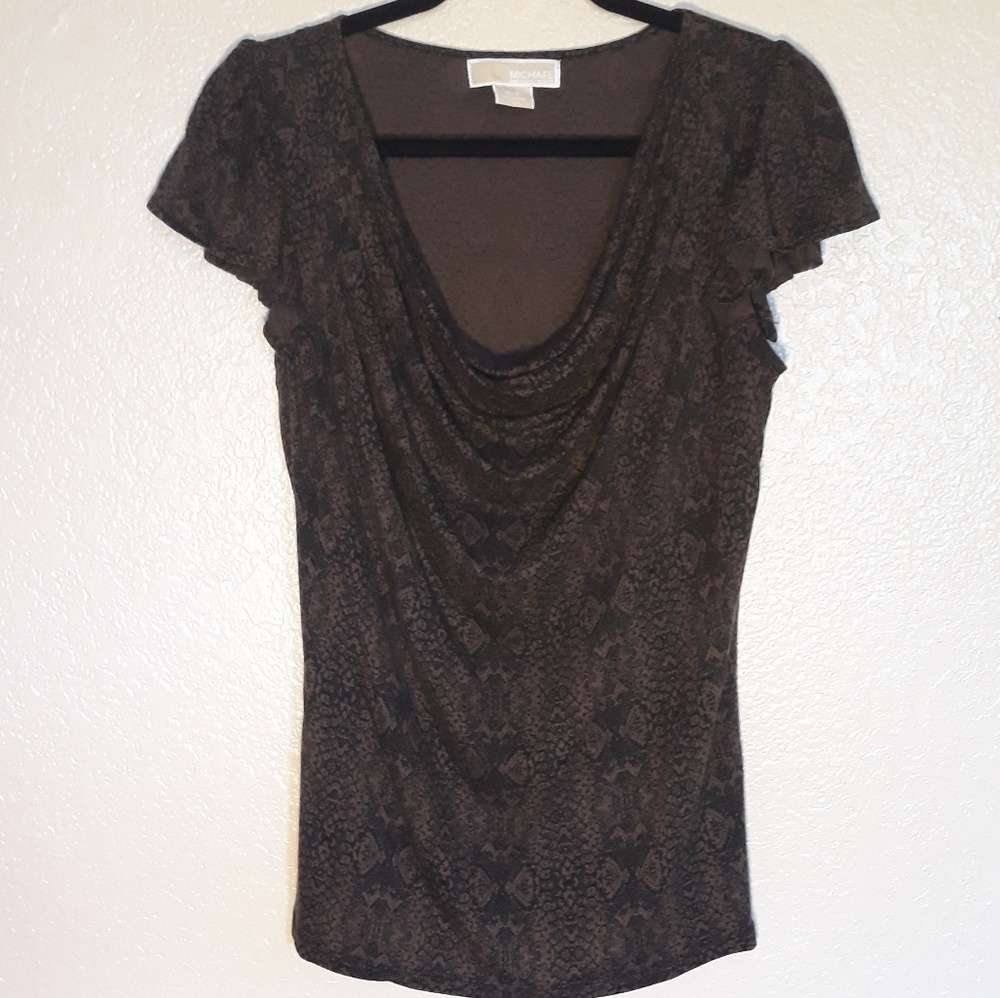 Michael Kors Small Low U Neck Top